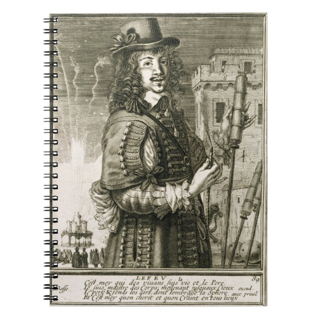 Carnet Homme avec la fusée de feu d'artifice, du 'Recueil (Devant)
