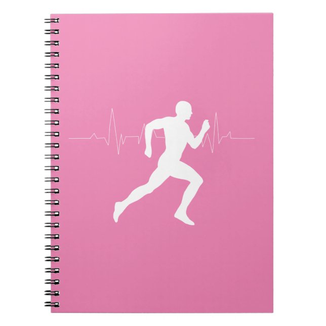 Carnet Homme coureurs Silhouette sur Arrière - plan rose (Devant)