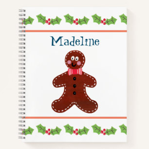 Carnet homme en pain d'épice de Noël personnalisé