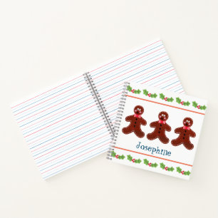 Carnet homme en pain d'épice de Noël personnalisé