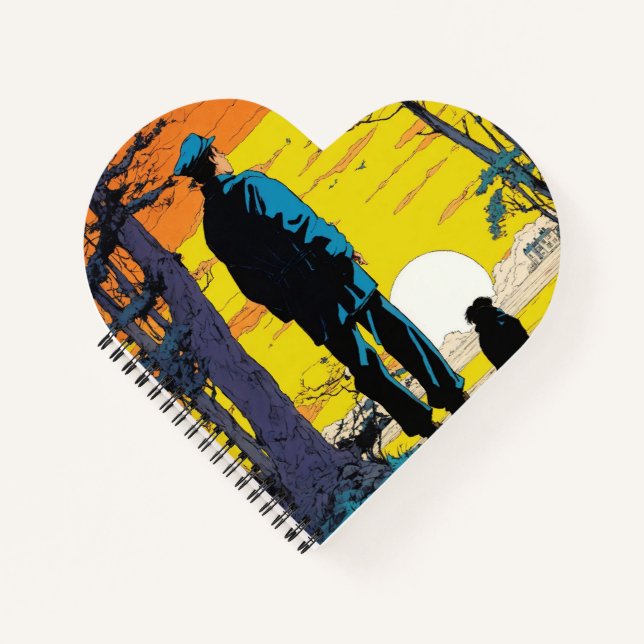 Carnet homme seul forme cardiaque spirale (Devant)