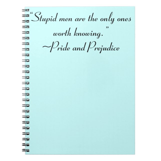 Carnet Hommes Stupides À Connaître Jane Austen Citation (Devant)