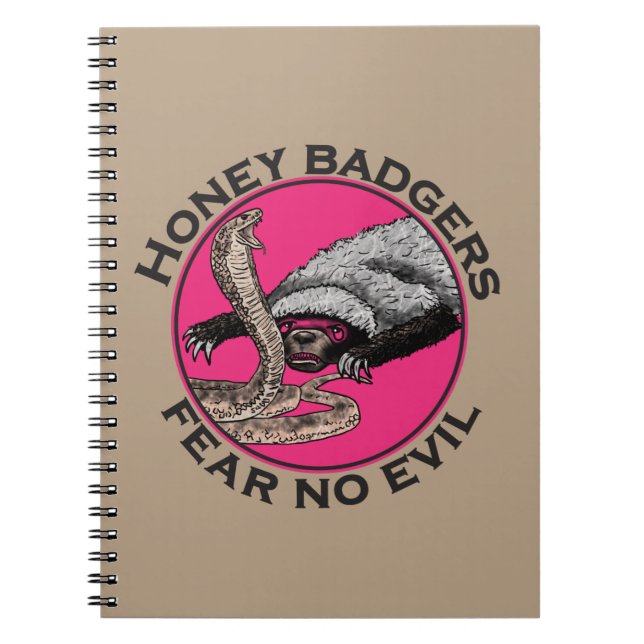 Carnet Honey Badgers Craindre No Evil Bible citation rose (Devant)