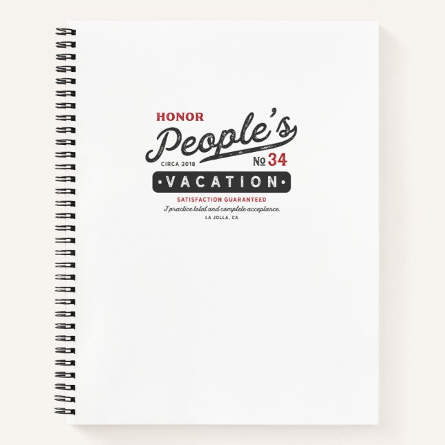 Carnet Honor People's Vacation (Devant)