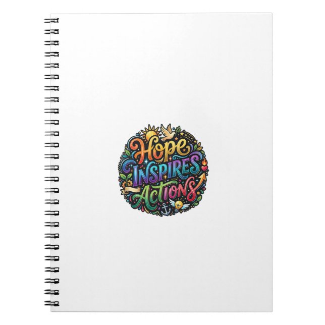 Carnet Hope Inspire l'Action – Graphique de Citation Insp (Devant)