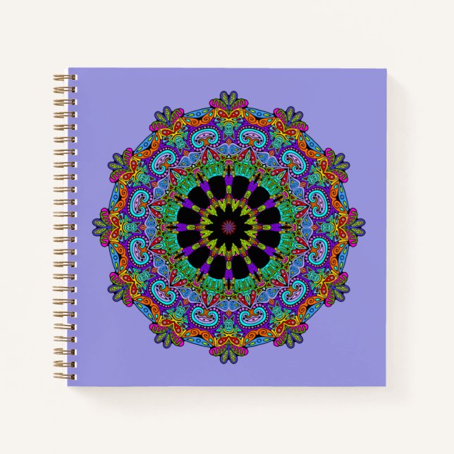 Carnet Horloge à main peinte Mandala 24 (Devant)