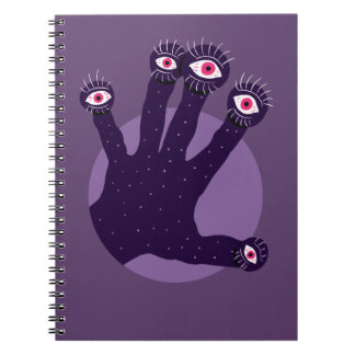 Carnet Horreur Goth Purple Main Déplaisante Mains bizarre