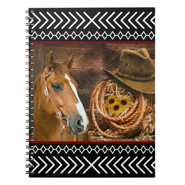 Carnet Horse cowboy Hat Lasso Western (Devant)