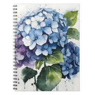Carnet Hortensia - Fleurs aquarelle