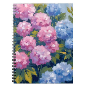 Carnet Hortensias d'été   Fleurs côtières roses et bleues