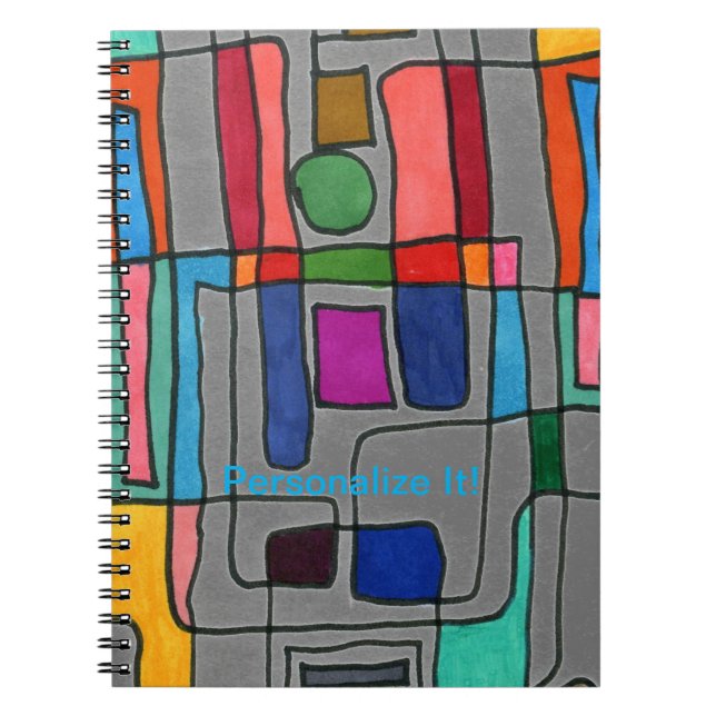 Carnet Hot & cool rectangular stripes with circle accent (Devant)