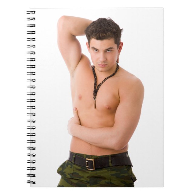 Carnet Hot Guy Gym Dude Big Biceps Weight Training Camo (Devant)