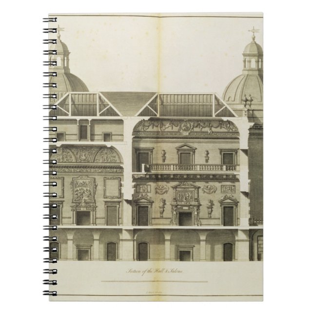 Carnet Houghton Hall : section transversale du Hall et du (Devant)