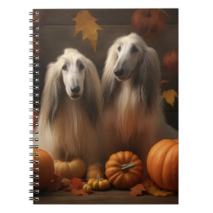 Carnet hound afghan Chiot Automne Citrouille de plaisir