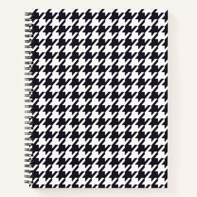Carnet Houndstooth Noir et Blanc Classique (Devant)