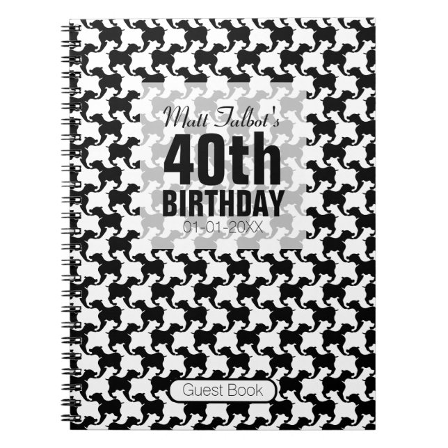 Carnet Houndstooth Tesselation Chien 40e anniversaire Inv (Devant)