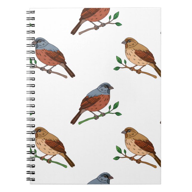 Carnet House Bunting Bird Pattern – Seamless Nature Desig (Devant)