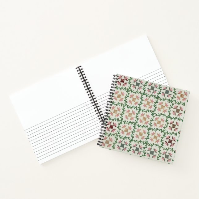 Carnet Housse de couette en rose et vert (Intérieur)
