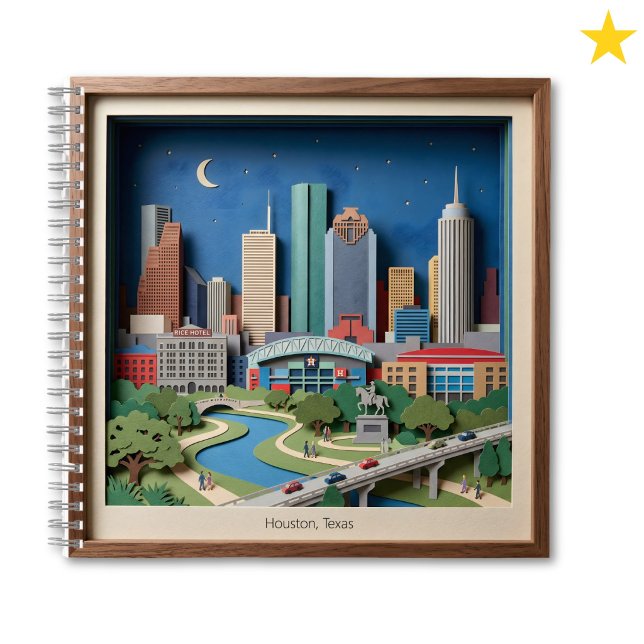 Carnet Houston Texas America Layered Paper Art Diorama (Créateur téléchargé)