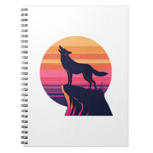 Carnet Howl at the Dusk - Retro Coyote Sunset