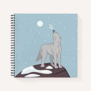 Carnet Howling Arctic Wolf