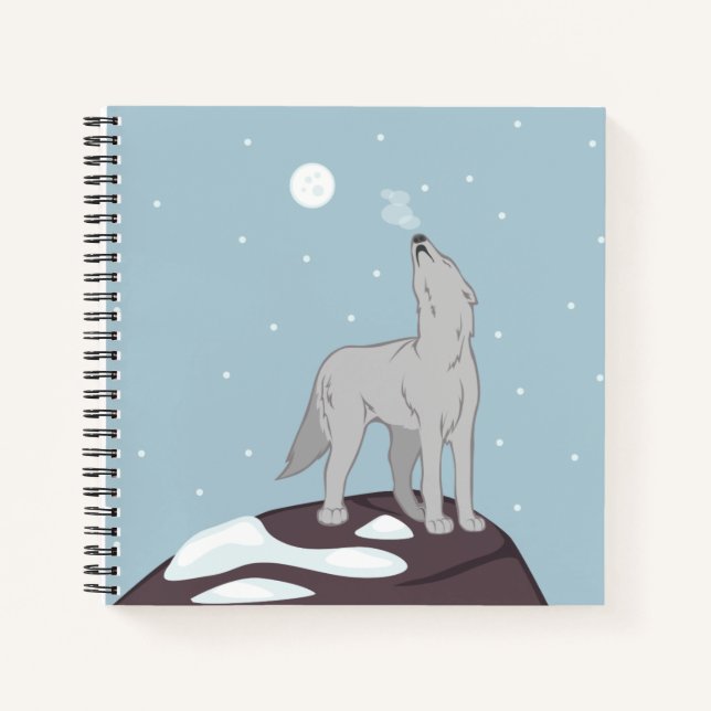 Carnet Howling Arctic Wolf (Devant)