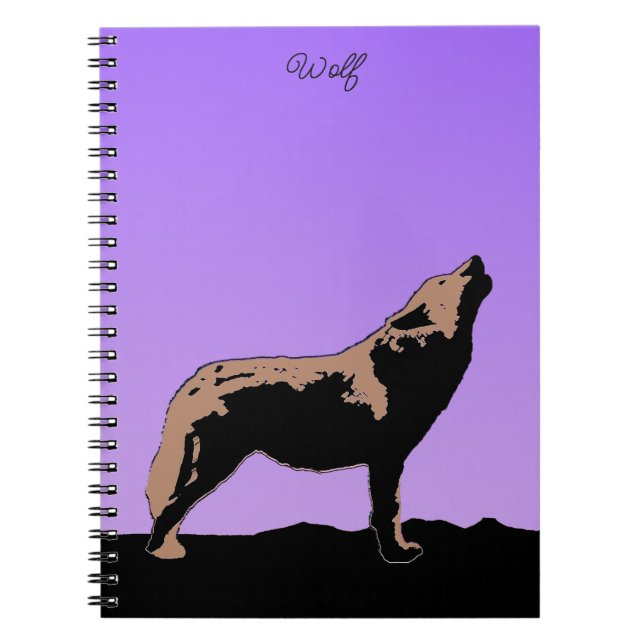 Carnet Howling Wolf at Sunset - Art faunique original No (Devant)