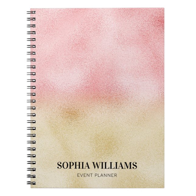 Carnet Huile rose et or Ombre (Devant)