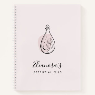 Carnet Huiles Essentielles Aromathérapie Logo Rose Bleu