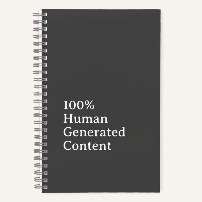 Carnet Human Generated Content Anti AI Notebook (Recto)
