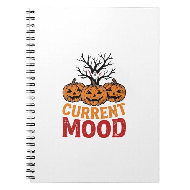 Carnet Humeur actuelle Halloween Citrouille Vintage Conce (Devant)