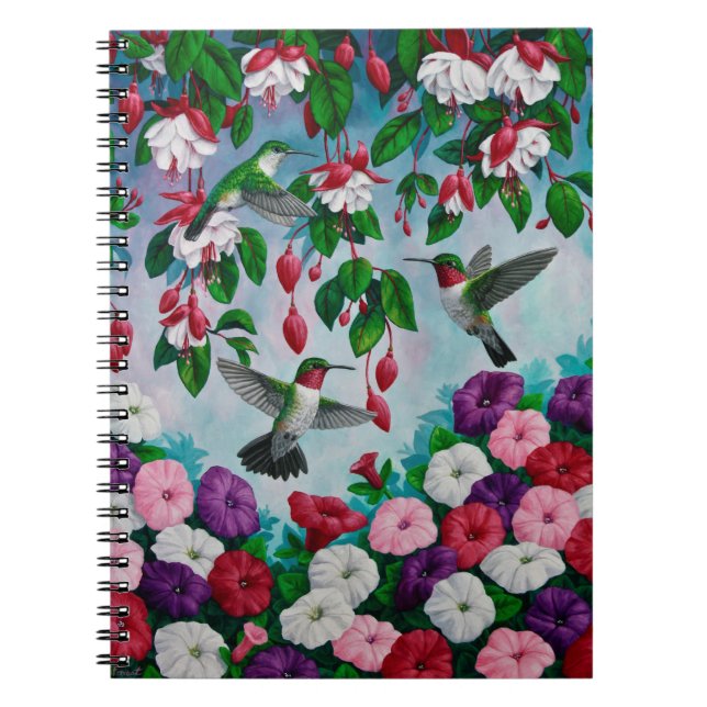 Carnet Hummingbirds à Fuchsia Flower Garden (Devant)