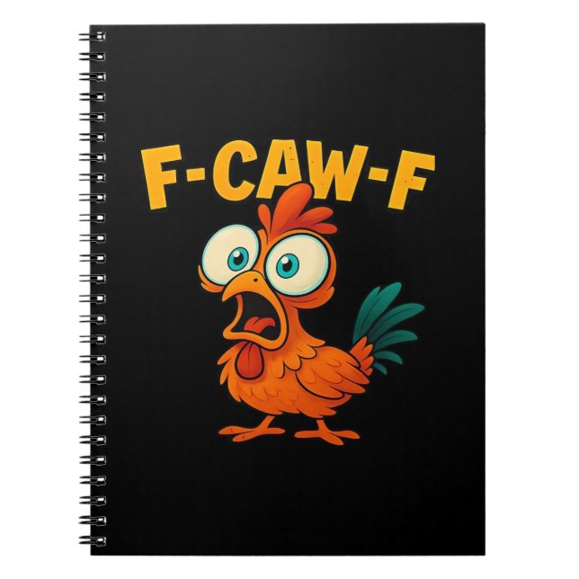 Carnet Humour Corbeau drôle F-Caw-F Gothique (Devant)