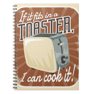 Carnet Humour de cuisine sur grille-pain rétro