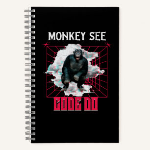 Carnet Humour de développeur Web « Le singe voit, code, f
