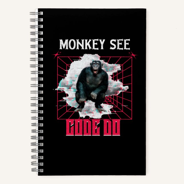 Carnet Humour de développeur Web « Le singe voit, code, f (Recto)