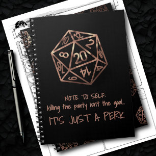 Carnet Humour RPG DM Gamer Tuer le Parti est un Perk