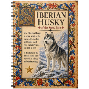 Carnet Husky de Sibérie, Art de Bestiaire Médiéval