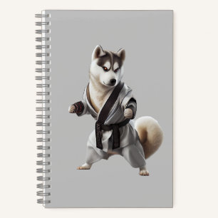 Carnet Husky Dog Jouer Karate, Champion de Karate Husky D