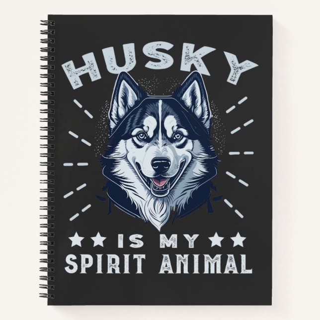 Carnet Husky Est Mon Esprit Animal Majestic Husky Chien (Devant)