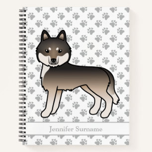 Carnet Husky Sibérien Gris Loup Noir Dessin Animé Chien &