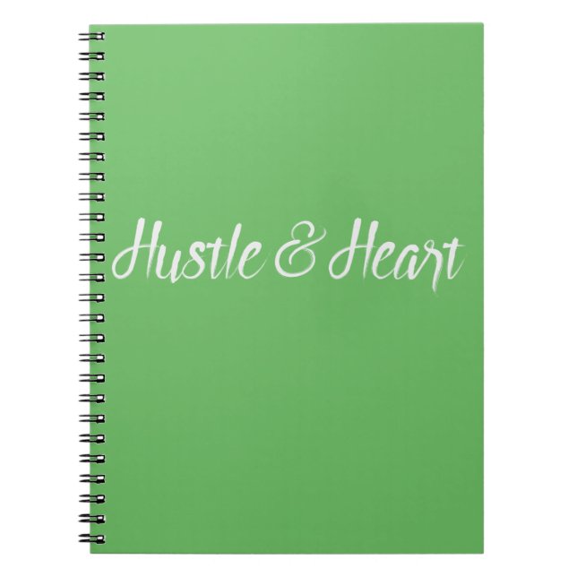 Carnet Hustle blanc et typographie du coeur (Devant)