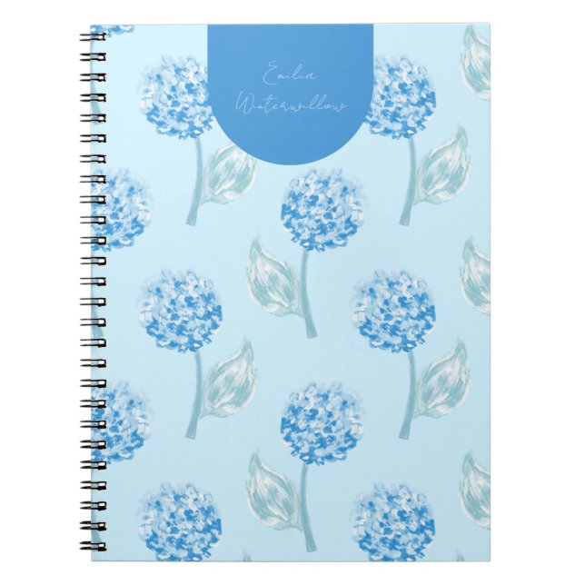 Carnet Hydrangea Personnalisable de Style Grandmillennial (Devant)