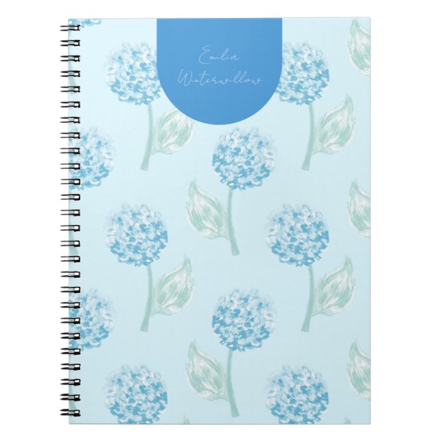 Carnet Hydrangea Personnalisable de Style Grandmillennial (Devant)