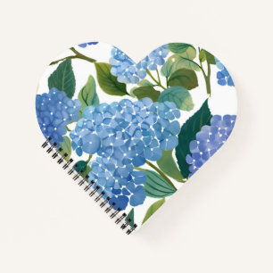 Carnet Hydrangeas Bleus   Buisson Floral Magnifique Coeur
