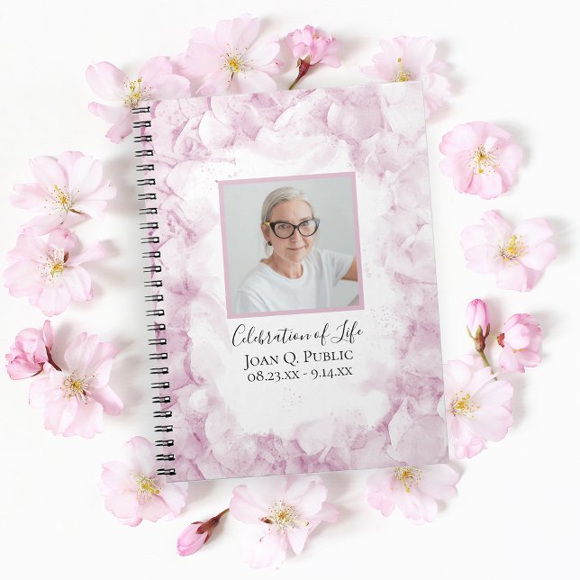 Carnet Hydrangée rose Aquarelle Célébration de la vie (Créateur téléchargé)