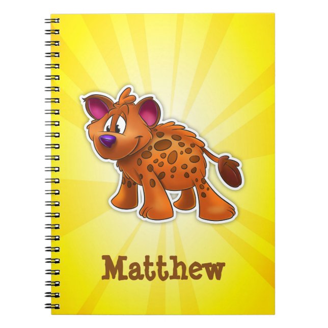Carnet Hyena personnalisé jaune (Devant)