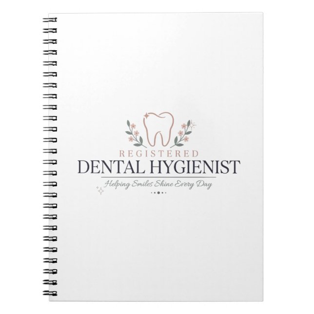 Carnet Hygiéniste Dentaire Inscrite Fleur de Dent (Devant)