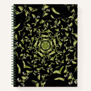 Carnet Hypnose de nature verte et noire fractale