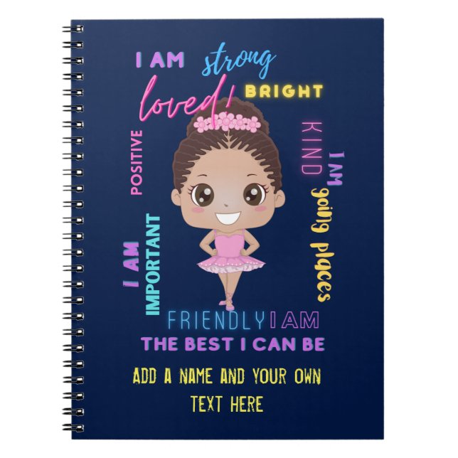 Carnet I AM - Positive Girl Affirmations Ballerina Notebo (Devant)